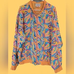 Silktime Vintage 80‎ 90sColorful Printed Bomberjacket